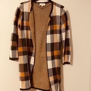Loft Plaid Cardigan